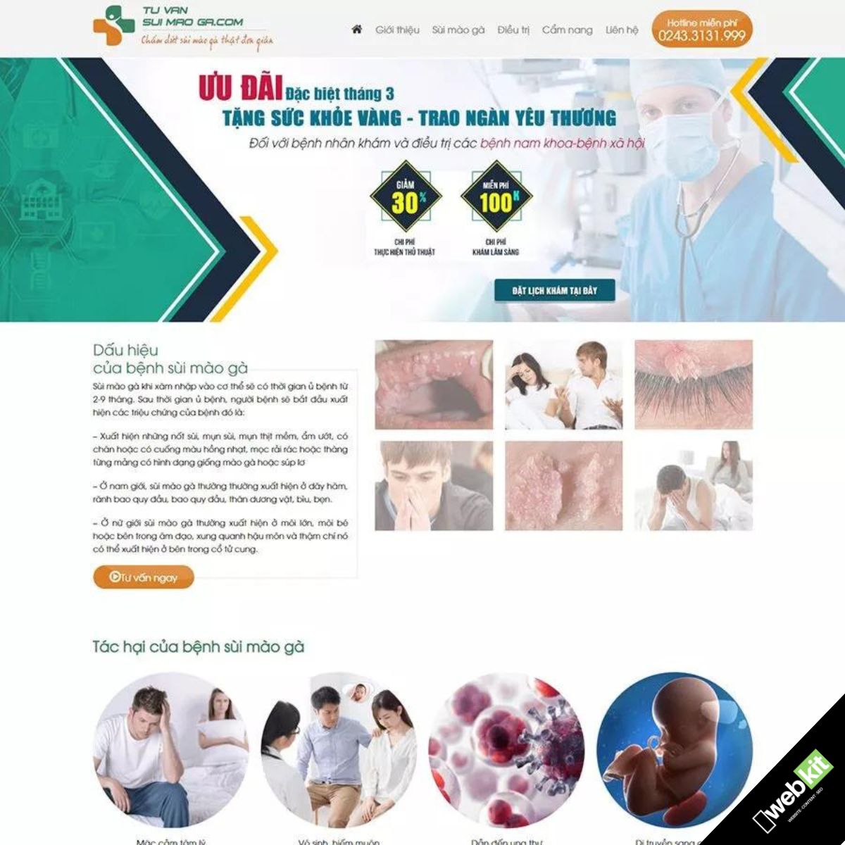 Thiết kế website phòng khám bệnh - WebKit 6825