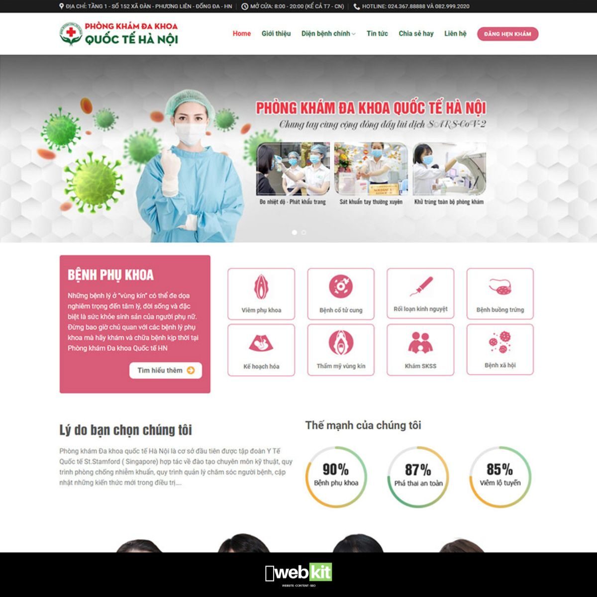 Thiết kế website phòng khám ở bệnh viện - WebKit 12065