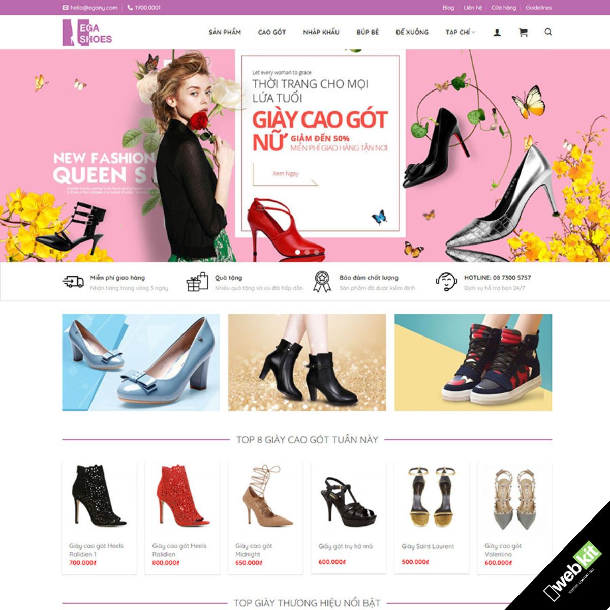 Thiết kế website shop bán giày nữ chuẩn SEO - WebKit 15372