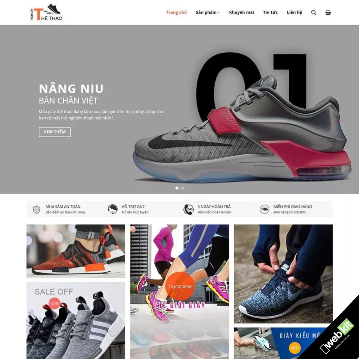 Thiết kế website shop bán giày thể thao chuẩn SEO - WebKit 14248