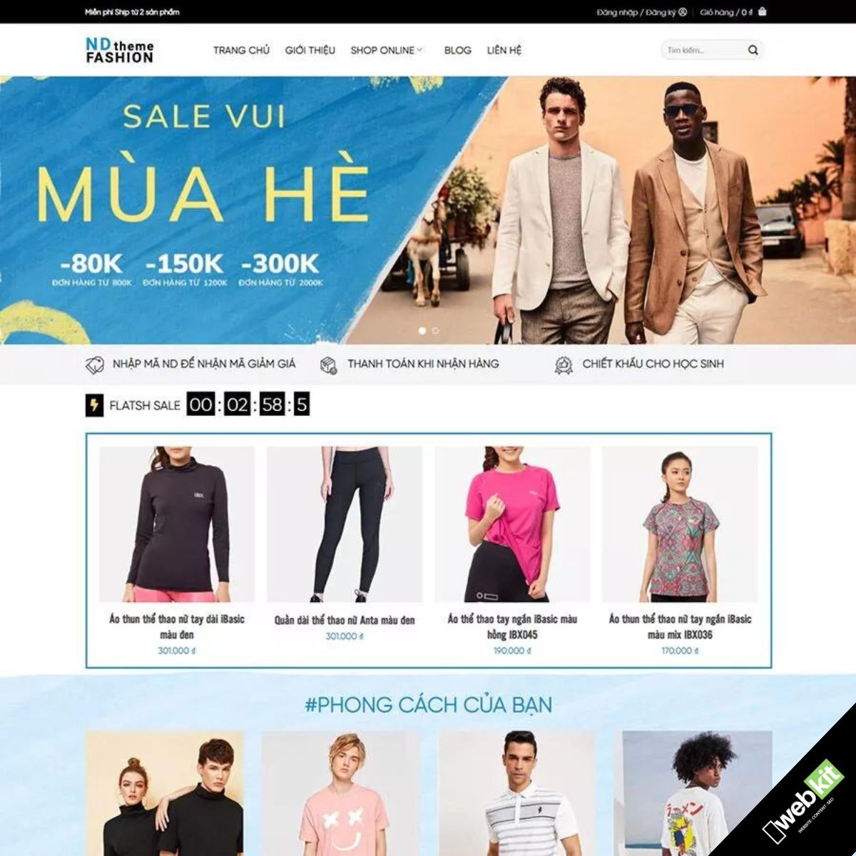 Thiết kế website shop bán online thời trang áo quần - WebKit 12389