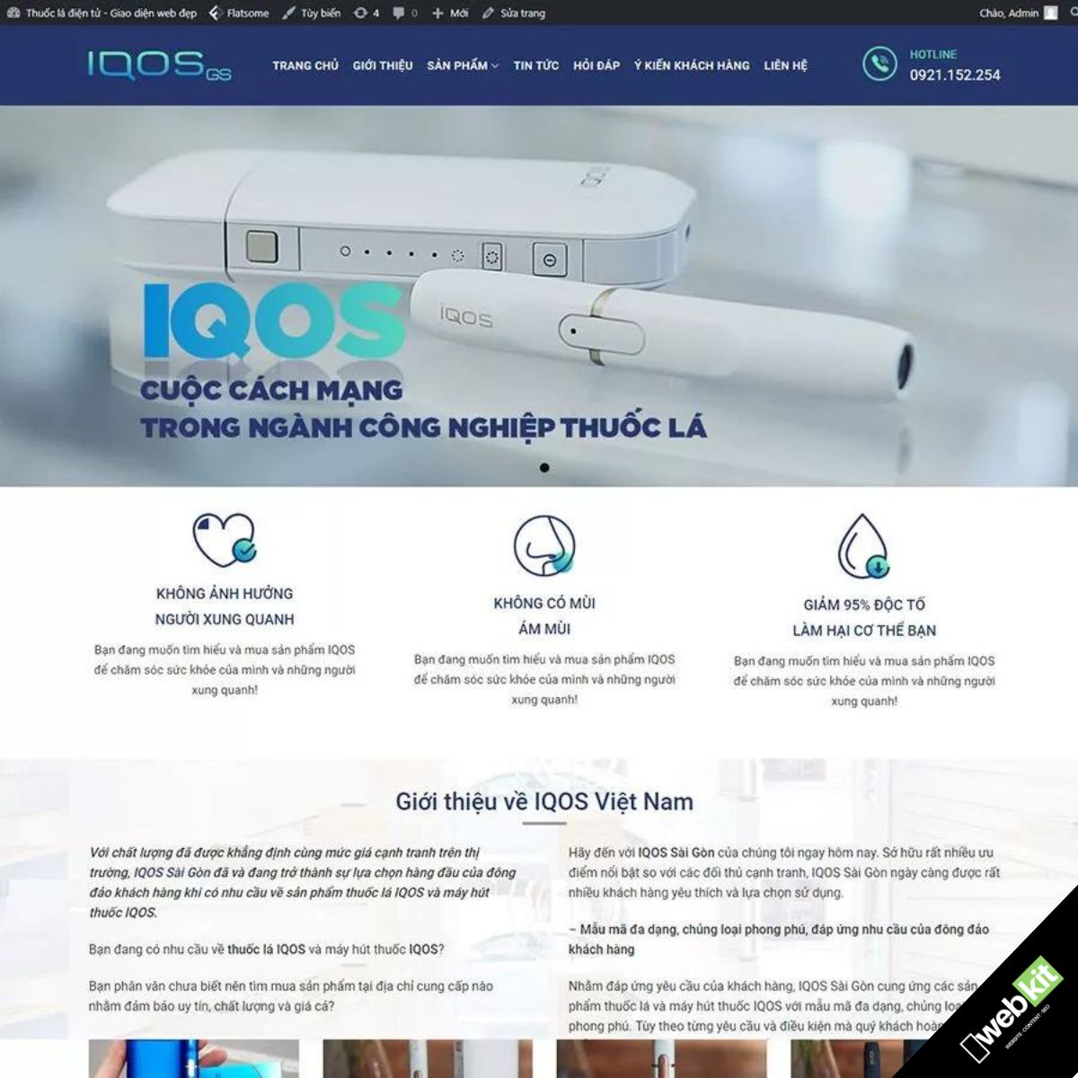Thiết kế website shop bán thuốc lá điện tử - WebKit 6110