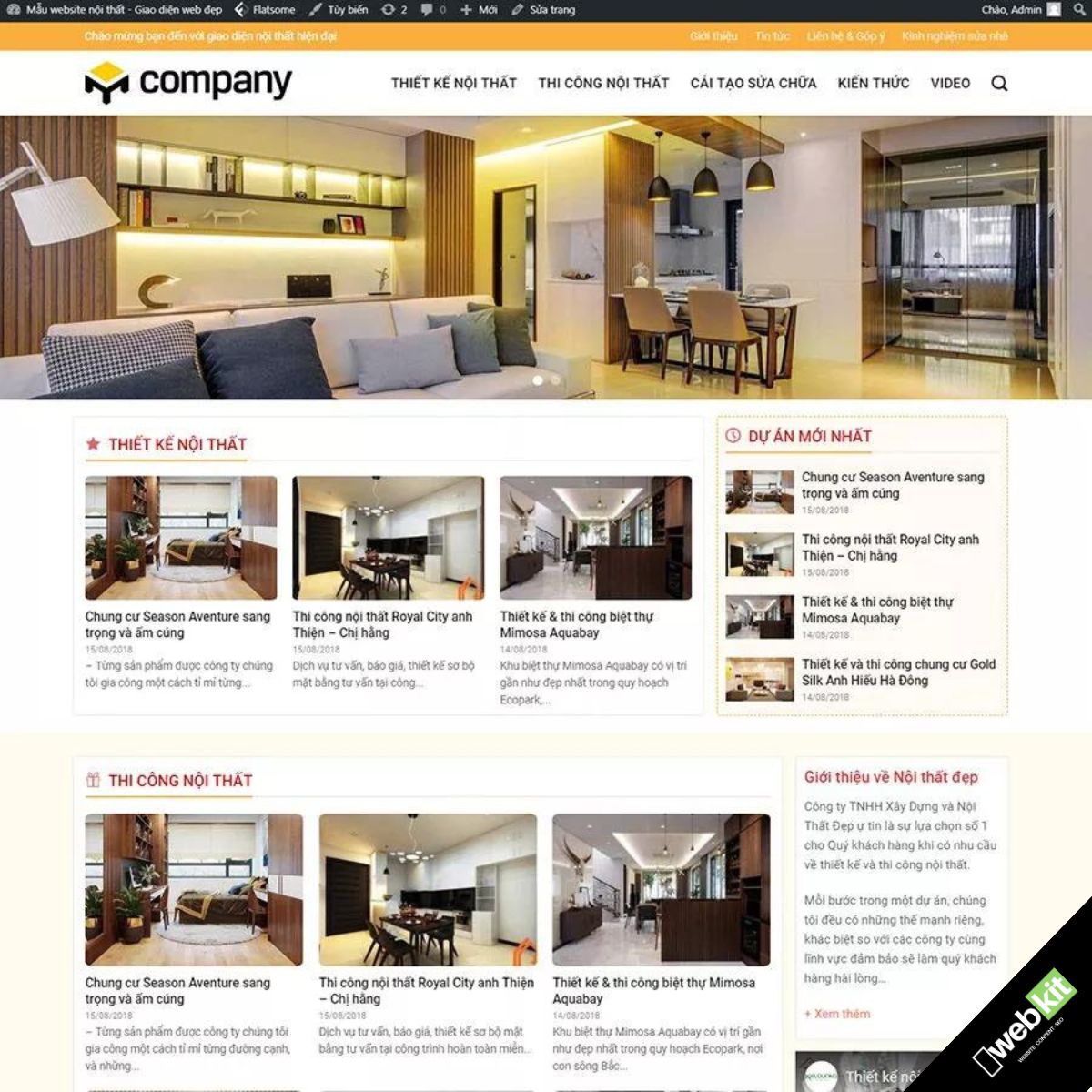 Thiết kế website thi công nội thất nhà cửa, văn phòng - WebKit 6127