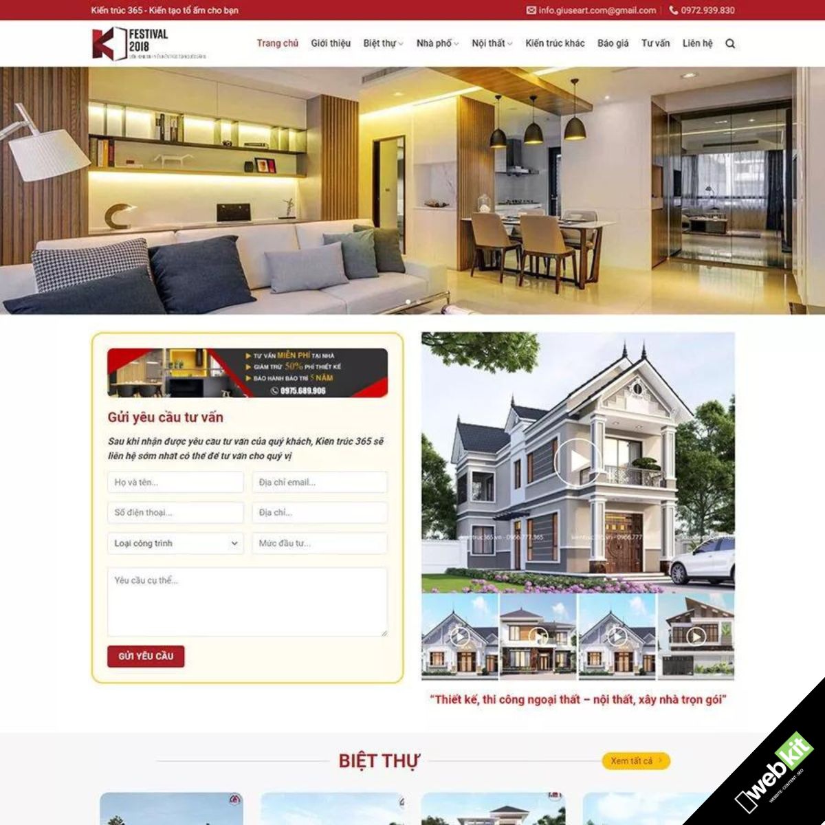 Thiết kế website thiết kế nhà đẹp - WebKit 12395