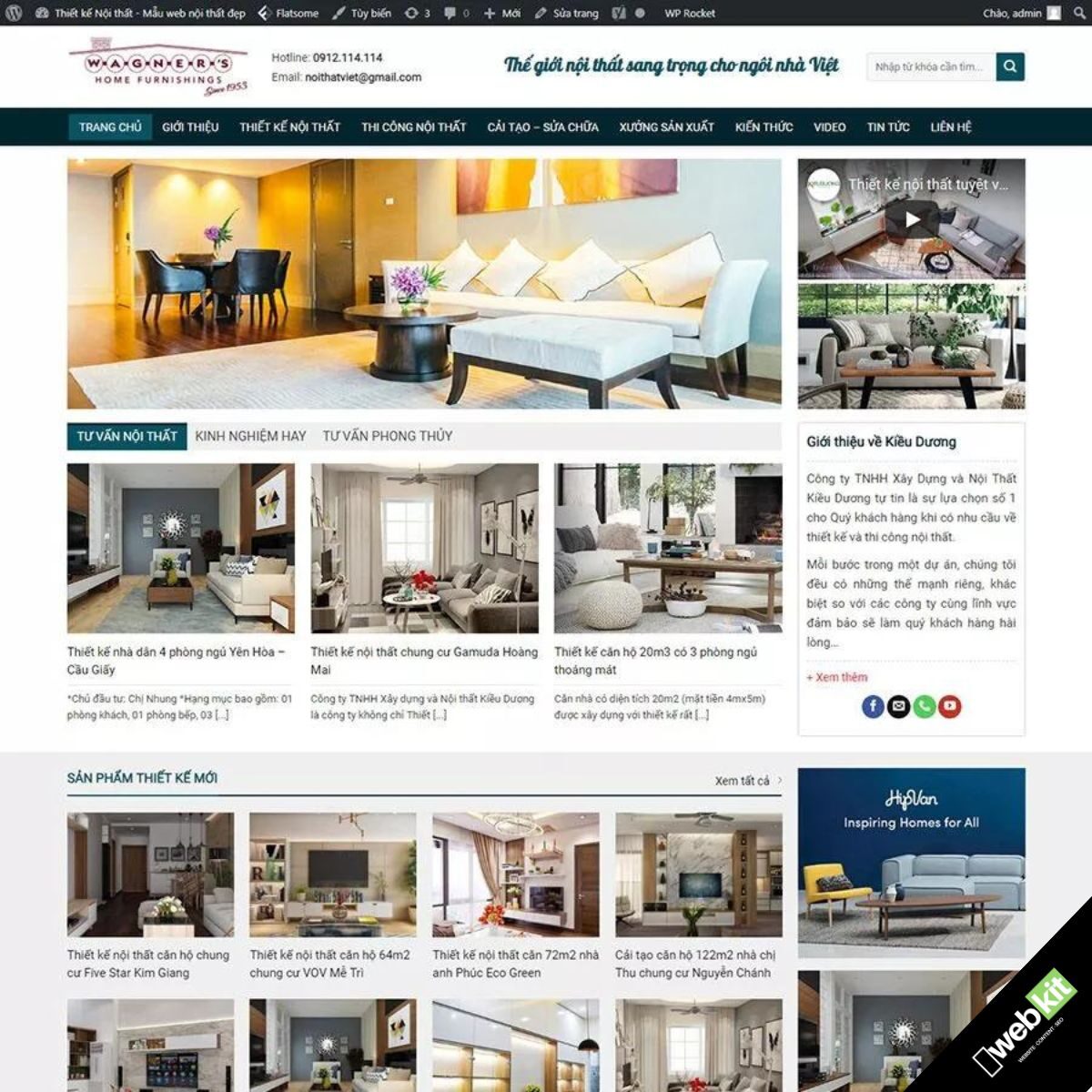 Thiết kế website thiết kế nội thất đẹp chuẩn SEO - WebKit 6090