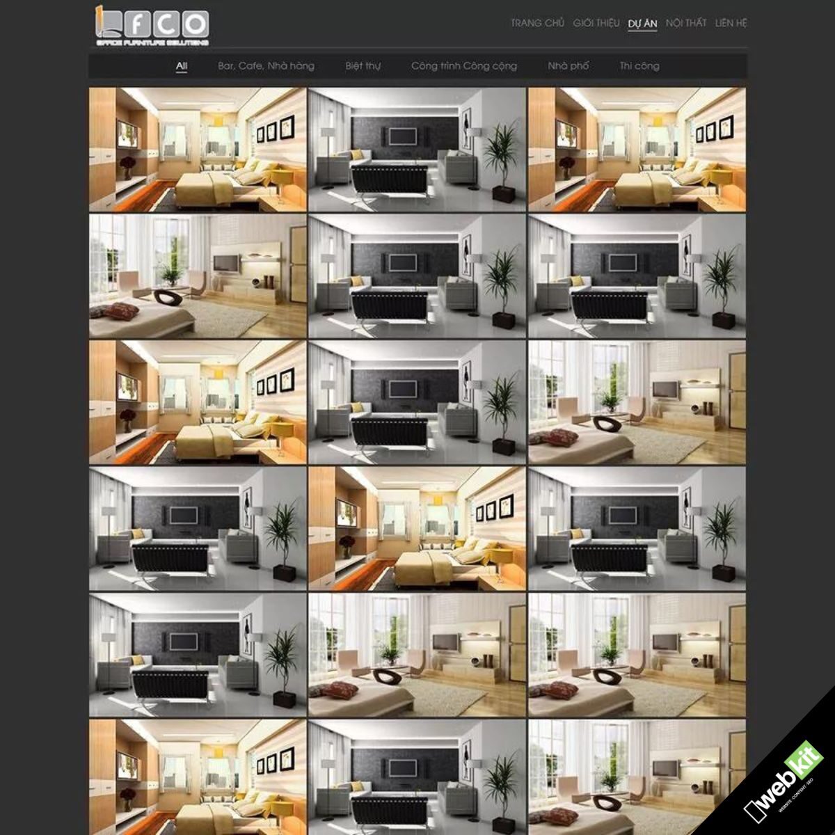 Thiết kế website thiết kế nội thất đẹp chuẩn hình ảnh SEO - WebKit 5665