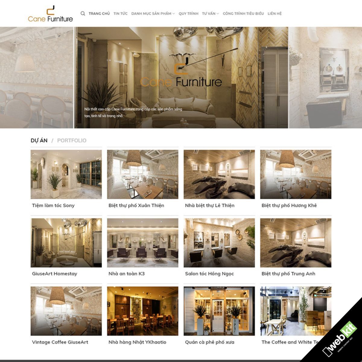 Thiết kế website thiết kế nội thất đẹp show album từng dự án - WebKit 5658
