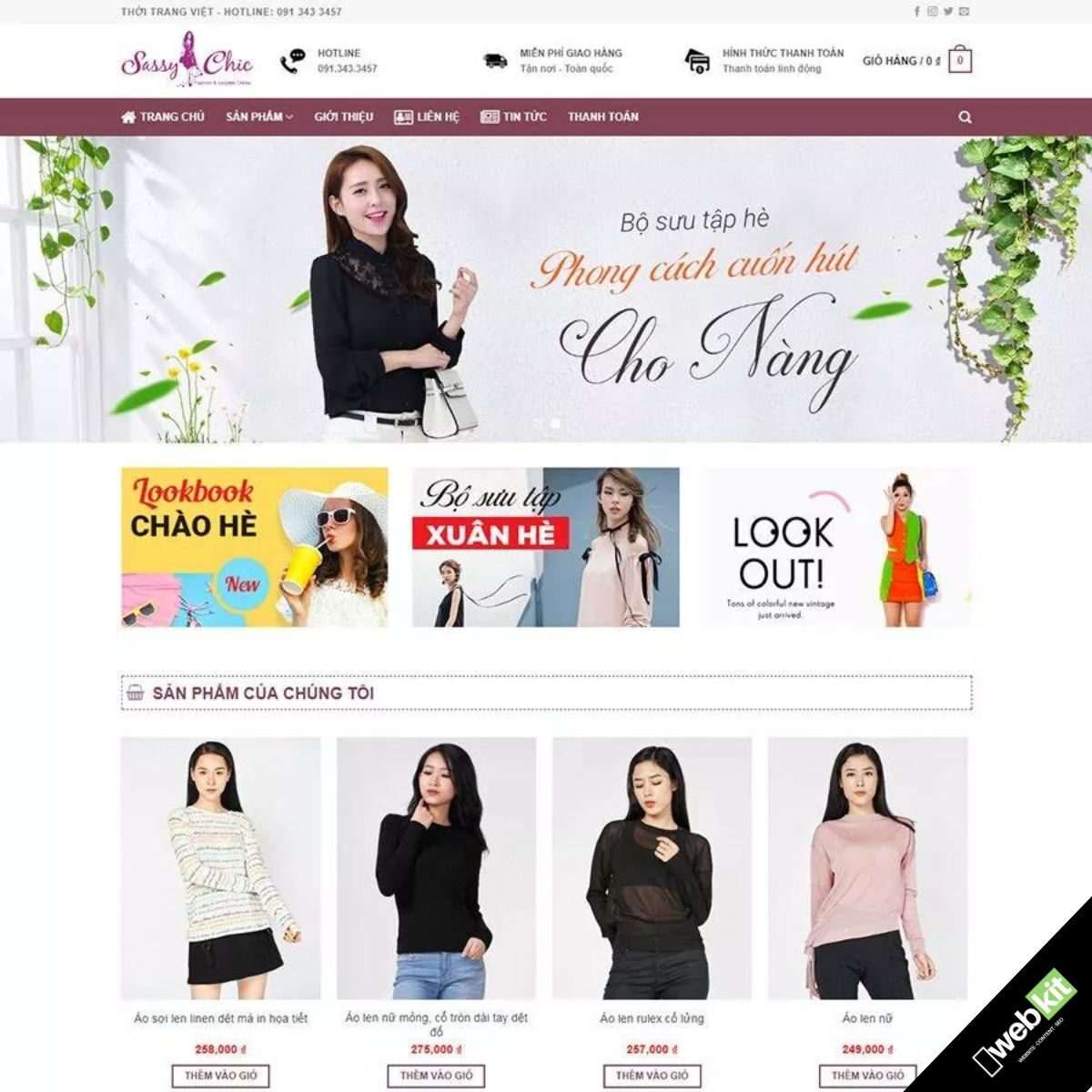 Thiết kế website thời trang Nam/ Nữ - WebKit 5574