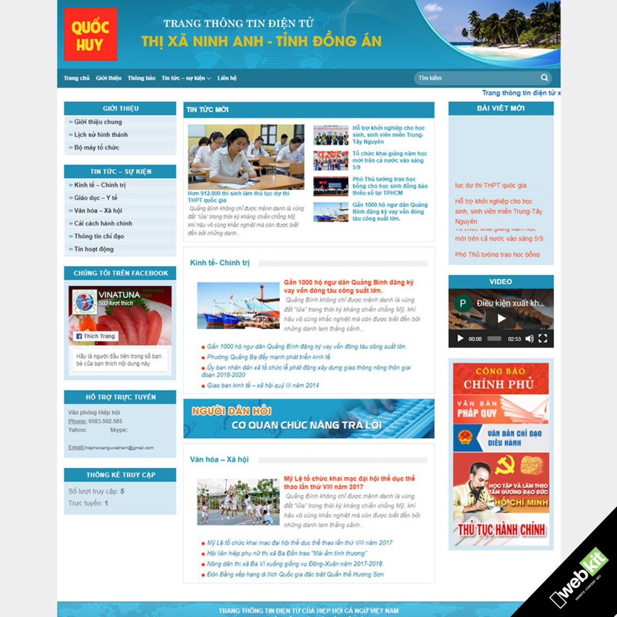 Thiết kế website tin tức, thông tin nhà nước chuẩn SEO - WebKit 6065