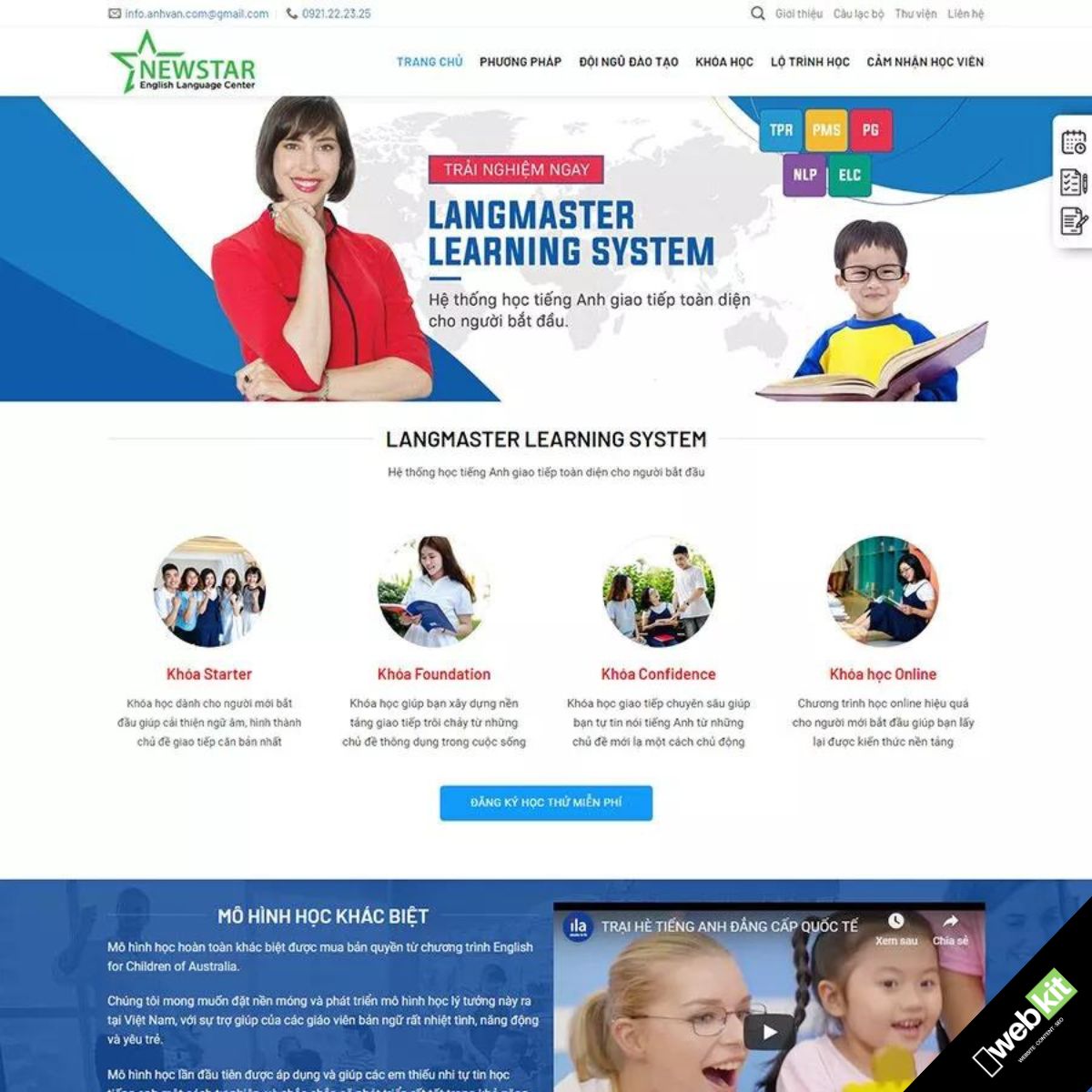Thiết kế website trung tâm tiếng Anh đẹp và logic - WebKit 6771