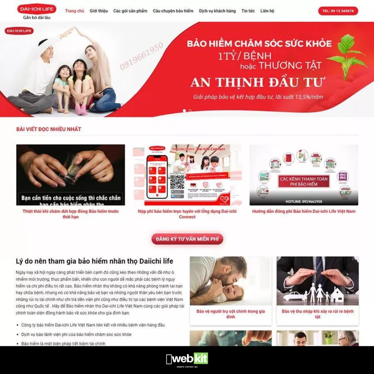thiết kế website bảo hiểm daichi - WebKit 17464
